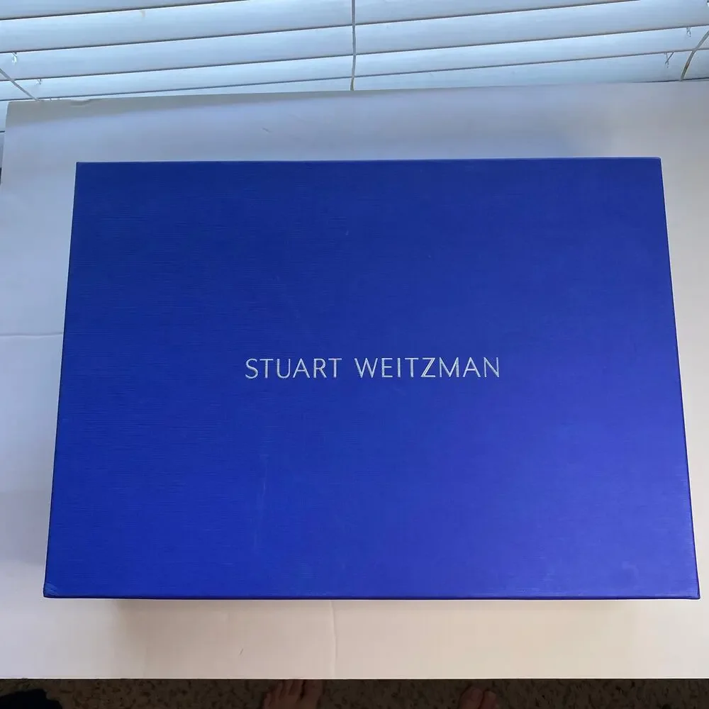 Stuart Weitzman Suede Blue Over the Knee Tie Model Heeled Boots Size 6.5